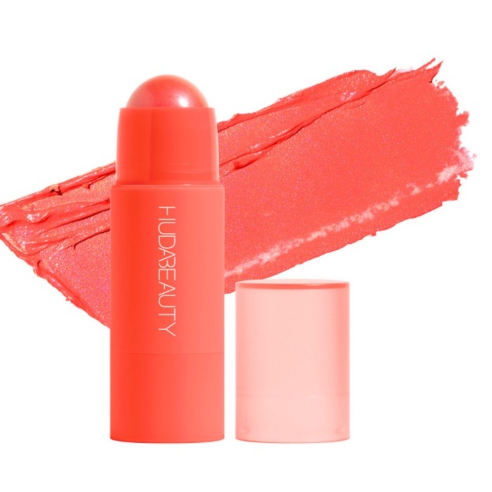 💎 Huda Beauty Cheeky Tint Blush Stick in Shade Coral Cutie NIB Full-Size